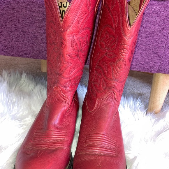 Arita red leather boots - Picture 3 of 5